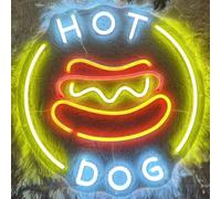 LED signe Snack enseignes au néon nourriture LED lumières magasin mur décoratif pop-corn lampes Pizza Burger Tacos décoration lumière USB luminosité réglable