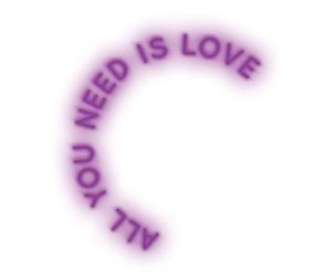 LED SIGNS ALL YOU NEED IS LOVE 80 LIFESTYLE PURPLE