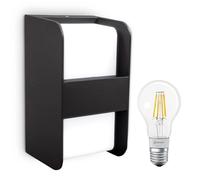 LED Smart + Lampe Applique Murale Noir IP44 5,5W= 50W E27 Blanc Chaud Bluetooth