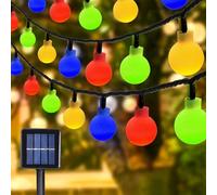 LED Solaire Guirlande Lumineuse, 12M 100 LEDs Guirlande Lumineuse Sphérique, 8 Modes Étanche Boules Guirlandes Lumineuses Intérieure Extérieure, Décoration Extérieure pour Jardin, Balcon, Terrasse