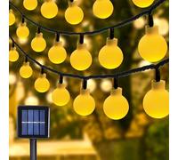 LED Solaire Guirlande Lumineuse, 12M 100 LEDs Guirlande Lumineuse Sphérique, 8 Modes Étanche Boules Guirlandes Lumineuses Intérieure Extérieure, Décoration Extérieure pour Jardin, Balcon, Terrasse