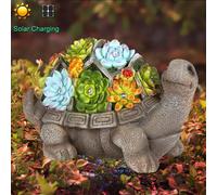 LED solaire lampe de jardin lampe solaire de jardin lampe étanche éclairage extérieur décoration de jardin, tortue avec des fleurs