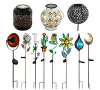 LED solaire plug lumières véranda éclairage extérieur jardin déco projecteurs terre pique lampes colorées weiß - Blumenmuster