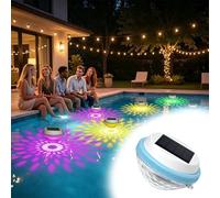 LED Solar Floating Pool Light for Inground and Above Ground Pools - Rgb Color Changing Pool Floating Light, Ip68 Waterproof Solar Pond Light for Outdoor Decor,Parties and Ponds (1Pc)