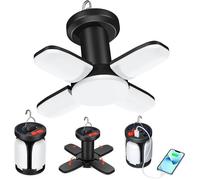 LED Solar Lantern Camping 4500mAh Eclairage 360° Pliant Camping Lumière SOS IPX5 Étanche Camping Lumière