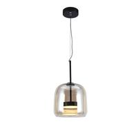 LED Solution Suspension LED noire avec abat-jour ambre 23cm 6W 23379