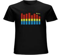 LED Sound Activated Flash Light Up El Equalizer LED for Bar DJ Rock Disco Fantastic Men's T-Shirt Unisex Mens Tees Black L
