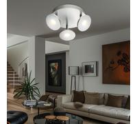 Spot de plafond LED plafonnier spots ronds opale aluminium 25 cm salon chambre