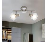 LED Spot de plafond réglable Cristaux Plafonnier, 2 flammes L 26 cm Salon Salle à manger Chambre Spot