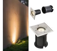 Lampe encastrable d'extérieur pour allée de jardin, chemin de projecteur, lampe de sol en acier inoxydable pouvant être conduite dans un ensemble comprenant des ampoules LED