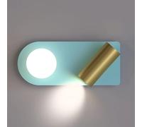LED Spotlight, 2-Lights Bedside Reading Wall Lamp with 350° Adjustable Funct, Metal Wall Sconce with Glass Shade, 20W Bedroom Decorative Lighting 6000K