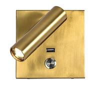 LED Spotlight, Wall Sconce with 5V 2.1A USB Charging Port and Switch, Bed Reading Lamps, Indoor Square Wall Lights Fixtures for Paintings Bedroom Hotel Headboard