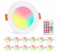 LED Spots Encastrables Ampoule RGB Couleur Changement Lampe Blanc Chaud 2700K de plafond du Jour Plafonnier Encastré 8W AC 85V-265V Spot Bulb avec Télécommande(12er Set)