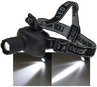 LED-Stirnlampe mit fokussierbarer 1W LED, inklusive Batterien + Geschenkbox