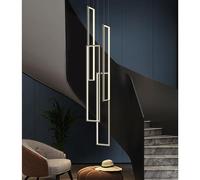 LED Suspension Géométrique Moderne Salon Lustre Suspendu Noir Escaliers Éclairage Chic Chambre Salle À Manger Luminaire Réglable Hauteur Combinaison Hôtel Lampe Suspendue ( Taille : 4 heads white ligh