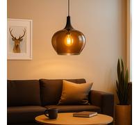 LED Suspensions Salle à Manger Suspension Table En Bille Écran de Verre Fumée