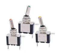 LED Switch With Protective Cover 12V 20A 5/20Sets SPST Toggle Rocker Switch Control On/Off Toggle Switch Car AutoCover LED Light(Yellow switch,20 Sets)