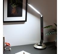 LED Table Lampe Travail Chambre Récolte Aluminium Horloge Nacht - Touch
