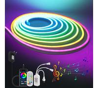 LED Tapes,Music Sync Color Changing Strip Lights with Remote Control and RGB Full Color Neon Lights Application,for Home Party Decoration (DC 12V,1M)