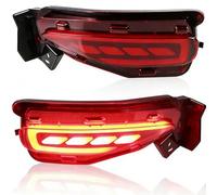 LED Troisième Feu Stop 1 Paire Feux Antibrouillard Pare-choc Arrière Feu Stop Clignotant Réflecteur LED Pour Toyota Pour Fortuner SW4 2015-2019 2020(2 Functions,A Red Cover)