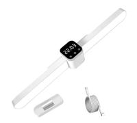 LED Under Cabinet Lighting Magnetic - ABS 42x4cm Rechargeable Closet Lamp with Clock | 3 Color Temperature LED Light Bar, Type C Charging Desk Lamp | for kitchen cabinets stairs wardrobes bedrooms
