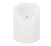 LED Universum - Bougie d'extérieur LED Lou en plastique blanc IP44 pour décoration de balcon, terrasse, jardin, minuterie 6 h, 3 piles Baby C LR14 (non incluses) 2700 K blanc chaud (blanc, 20 cm)