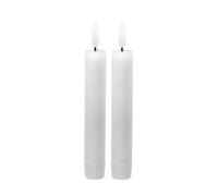 LED Universum - Lot de 2 bougies LED en cire véritable - Blanc chaud - 15 cm - Pour 1 pile AAA par bougie (non incluse) - Décoration de table pour mariage, Noël, fêtes, fêtes (blanc 15 cm - Lot de 2)