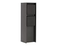 LED Universum - Prise extérieure "ADAM" en acier inoxydable anthracite avec caches noirs, 2 prises, max. 3680 W, prise de jardin