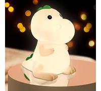 LED Veilleuse Dinosaure Enfants, Lampe de Chevet en Silicone avec Mode Lumière Chaude et 7 Mode Coloré, Contrôle Tactile, Bébé Veilleuse USB Rechargeable, Décoration de Chambre d'enfant, Cadeau