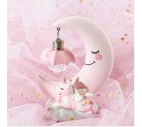 LED Veilleuse Résine Lune Licorne Dessin Animé Bébé Lampe de Chevet Enfants Fille Jouet Cadeau De Noël Décoration de Chambre Enfant