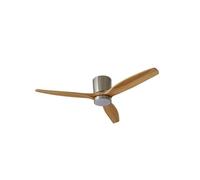 Ventilateur de plafond LED Lucande Faipari, nickel, DC, silencieux, 132 cm Faipari, gris, Salon / Salle à manger, Bois, Moderne