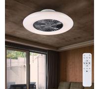 LED Ventilateur de Plafond Lampe Bas Variateur de Tension Télécommande Étoiles