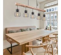 LED Vintage Grille Lampe Suspendue Couvrir Filament la Vie Chambre Bois Bâton