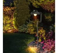 LED Vintage Solaire Prise Lampe de Jardin Route Pointe Véranda Extérieur Noir