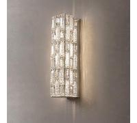 LED Wall Light, Dimmable LED Wall Sconce 10W Crystal Bar Remote Control Chrome Bathroom Wall Mounted Lamp Long Linear ing for Bedroom Bedside Hallway Foyer/52cm/