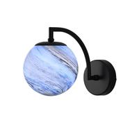LED Wall Light, Wall Lamp, Wall Sconce Black with Glass Blue Planet for Bedroom Boys Girls Bedside Living Room(Black, Blue