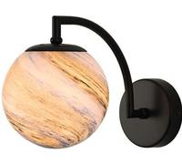 LED Wall Light, Wall Lamp, Wall Sconce Black with Glass Blue Planet for Bedroom Boys Girls Bedside Living Room(Black, Orang