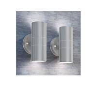 Applique murale LED d'extérieur jardin 2 pcs Inox vers le bas/haut vidaXL