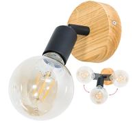 LED Wood Luminaire Plafonnier 1 Spots Bois Chêne Fait Main - Éclairage de Plafond Orientable E27 - Vintage Lampe Plafond Chambre Salon et Cuisine - Luminaires Intérieur Industriel (Sans Ampoule)