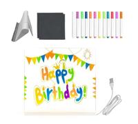 Led Writing Board - Clear Acrylic Bulletin Whiteboard,with 12-color Pens and Foldable Stand Light Up Dry Erase Board - for Youth, Girl Boy, Art Supplies, Classroom, Road Trip