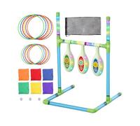 LED Wurfspiel Set - 2-in-1 Beleuchtetes Sackwurf & Ringwurf Spiel | Glow in The Dark Geschicklichkeitsspiel für Kinder und Erwachsene, Tragbares Gartenspiel mit Tasche für Party Familie und Camping