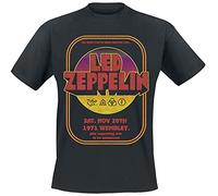 Led Zeppelin 1971 Wembley Homme T-Shirt Manches Courtes Noir S 100% Coton Regular/Coupe Standard