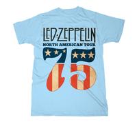 Led Zeppelin '1975 North American Tour' (Bleu) T-Shirt - NOUVEAU ET OFFICIEL