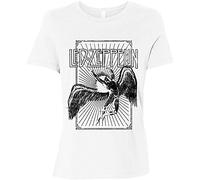 Led Zeppelin Ladies Tee: Icarus Burst - Large - White