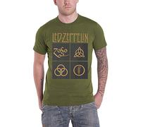 Led Zeppelin T-Shirt Gold Symbols Homme Vert Vert