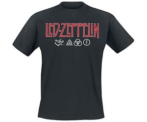 LED Zeppelin Ledzeppelin_Logo & Symbols_Men_BL_TS:2XL, T-Shirt Homme, Noir (Black Black), XX-Large