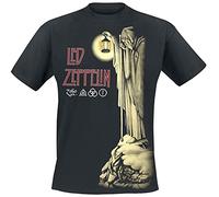 Led Zeppelin - Live Nation LED Zeppelin Hermit Homme T-Shirt Manches Courtes Noir L 100% Coton Regular/Coupe Standard