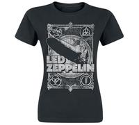 Led Zeppelin Shook Me Femme T-Shirt Manches Courtes Noir S 100% Coton Regular/Coupe Standard