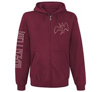 Led Zeppelin Symbols Homme Sweat-Shirt zippé à Capuche Bordeaux L