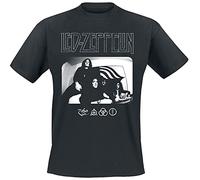 Led Zeppelin T Shirt Icon Band Logo Photo Nouveau Officiel Homme Noir Size M